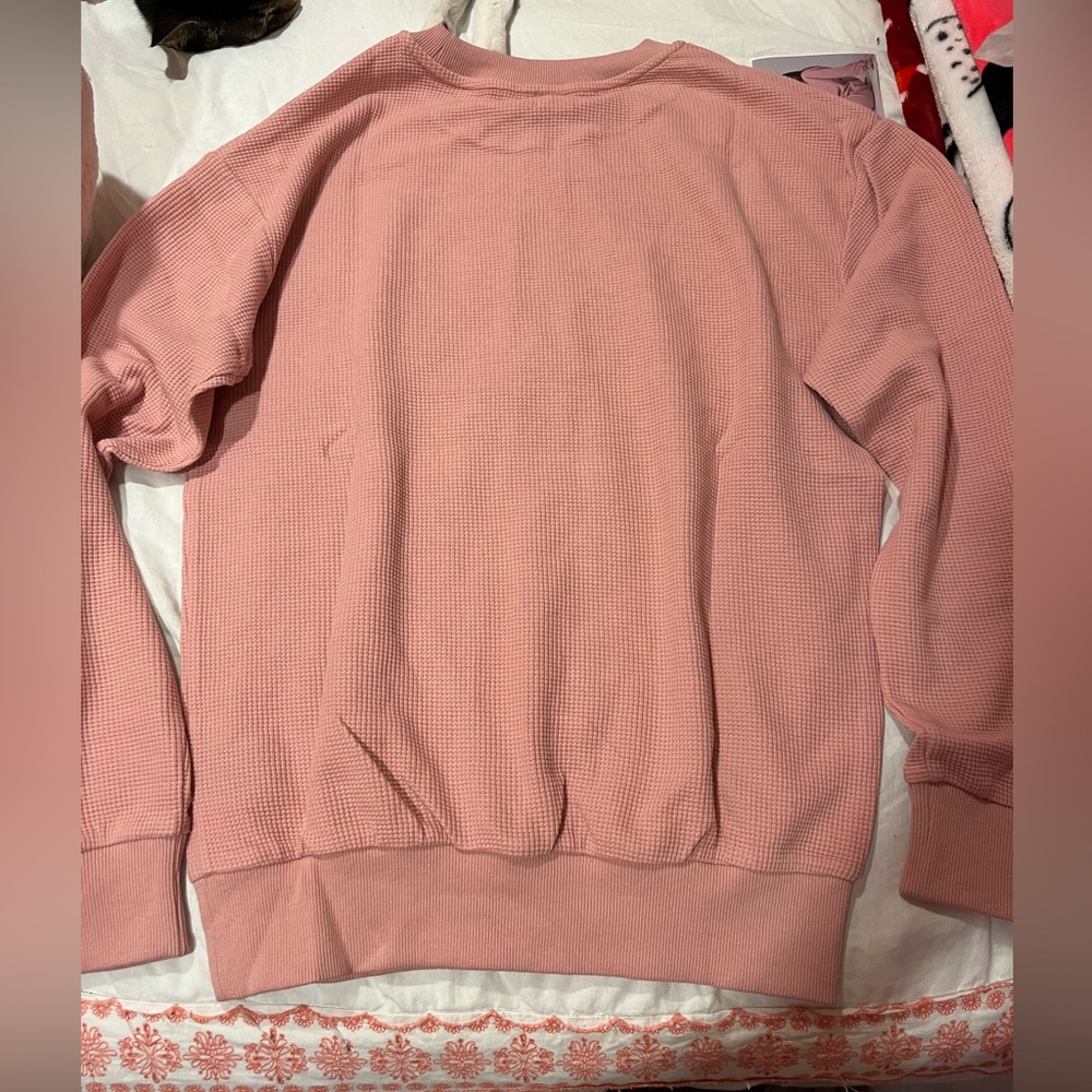 NWT Comfrt Pink Waffle Knit Long Sleeve Shirt
